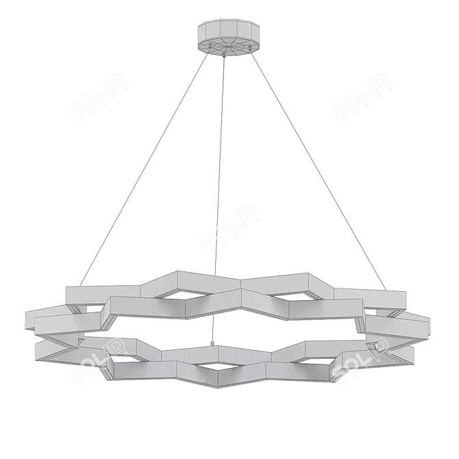 Sleek Wave White LED Light 3D model image 2