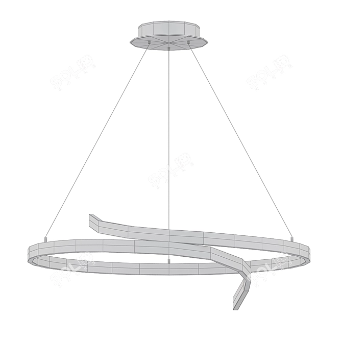 Elegant Swirl LED Ceiling Light 3D model image 2