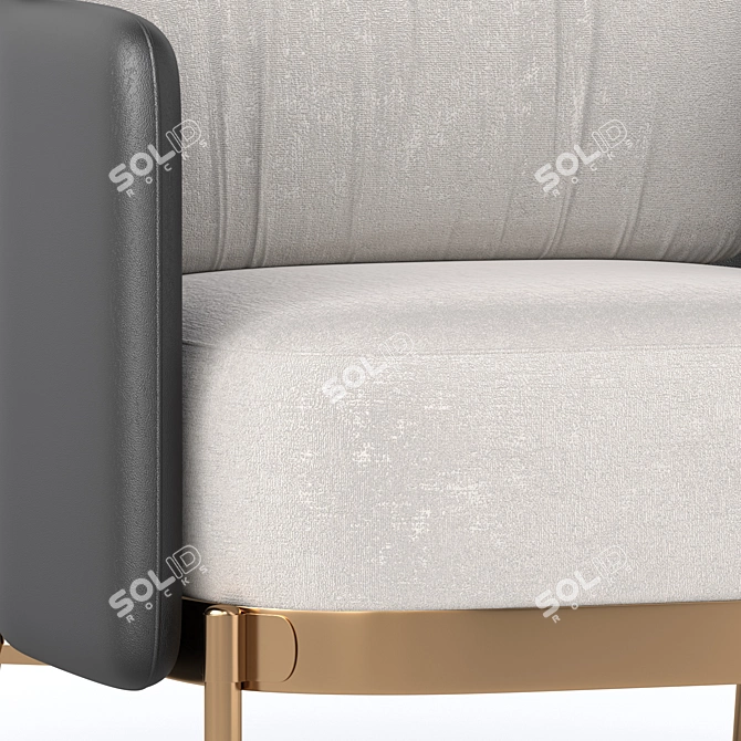 Mid Century Faux Leather Chair 3D model image 2