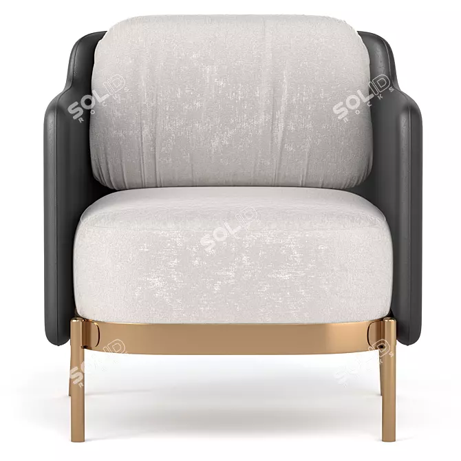 Mid Century Faux Leather Chair 3D model image 3