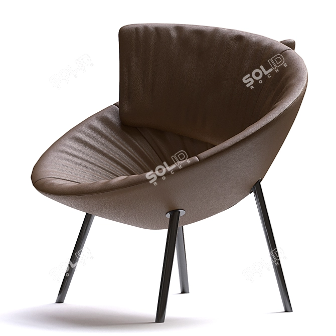 CozyLock Armchair - Ultimate Comfort 3D model image 2