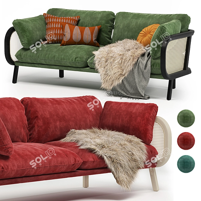 BuzziCane: Stylish and Versatile Sofa 3D model image 1