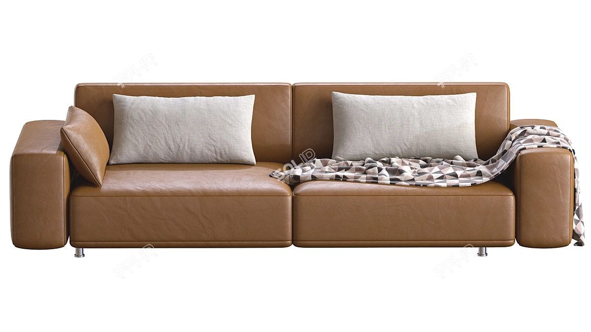 Luxury Dianne Cross Leather Sofa 3D model image 7