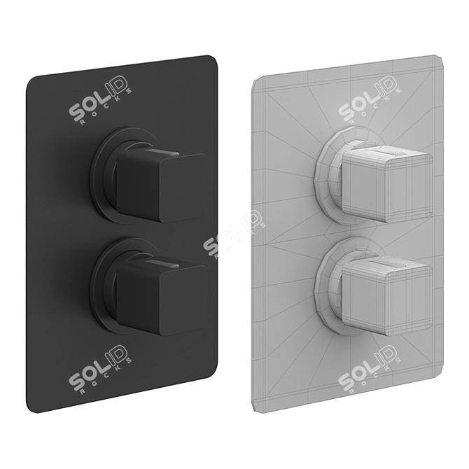 Cisal Cubic Wall Mount Faucet Set 3D model image 4