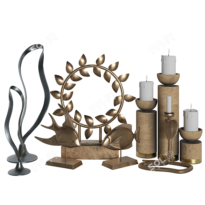 Elegant Decor Set 22 3D model image 1