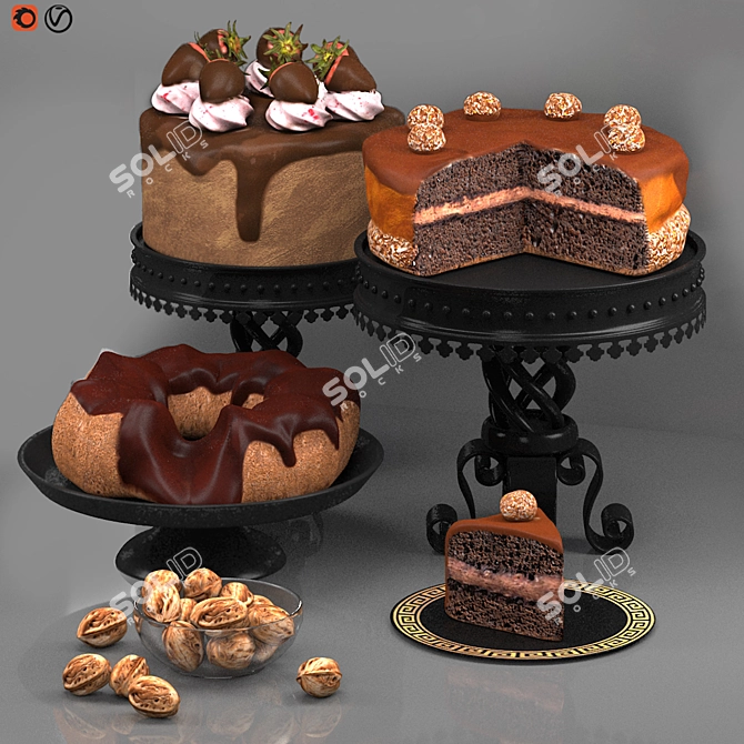 Delicious Cake Collection 3D model image 1