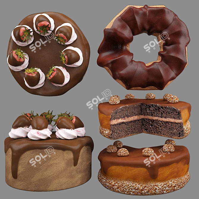 Delicious Cake Collection 3D model image 3