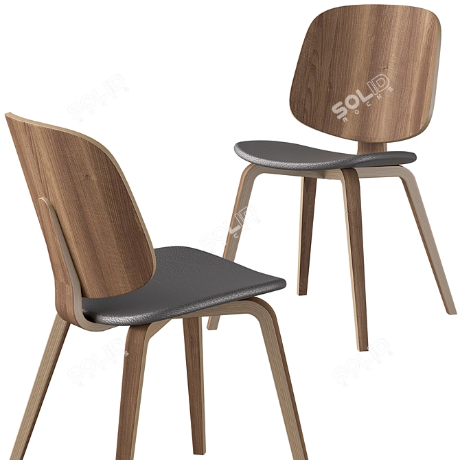 Modern Boconcept Milano Table-Aarhus Dining Chair Set 3D model image 2