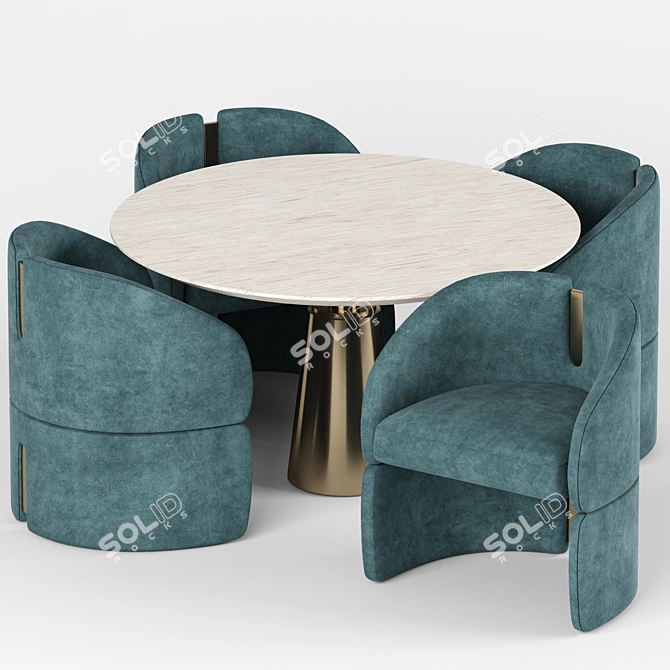 Sleek Isadora Dining Chair 3D model image 3