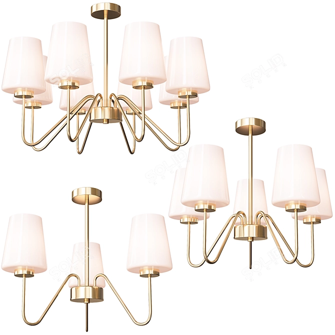 Elegant Olivia 3791 Chandelier Set 3D model image 4