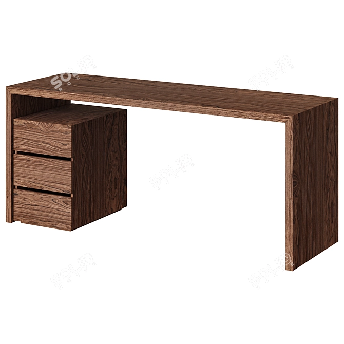 Modern Eucalyptus Brown Desk 3D model image 1