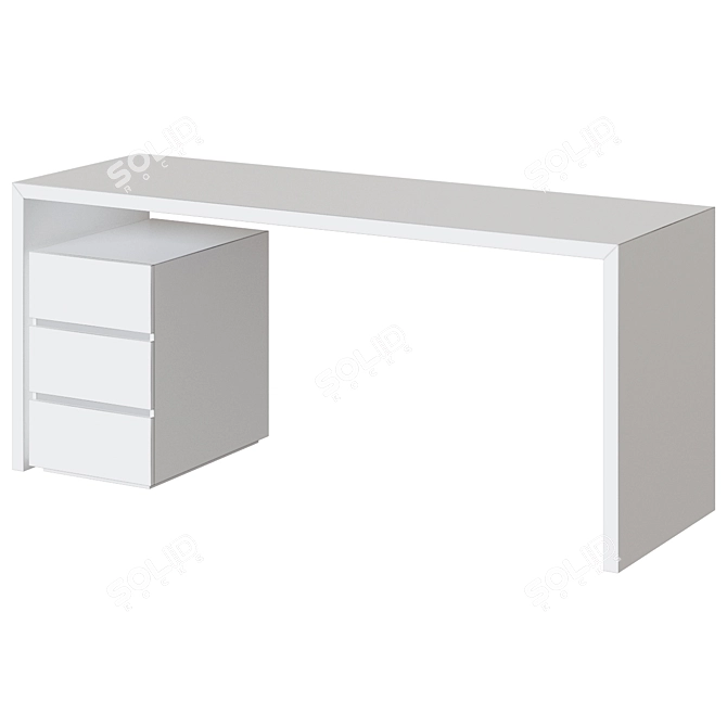 Modern Eucalyptus Brown Desk 3D model image 2