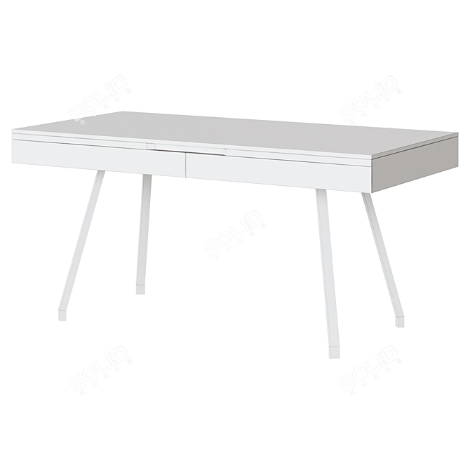 Minimalist Oak Writing Desk 3D model image 3