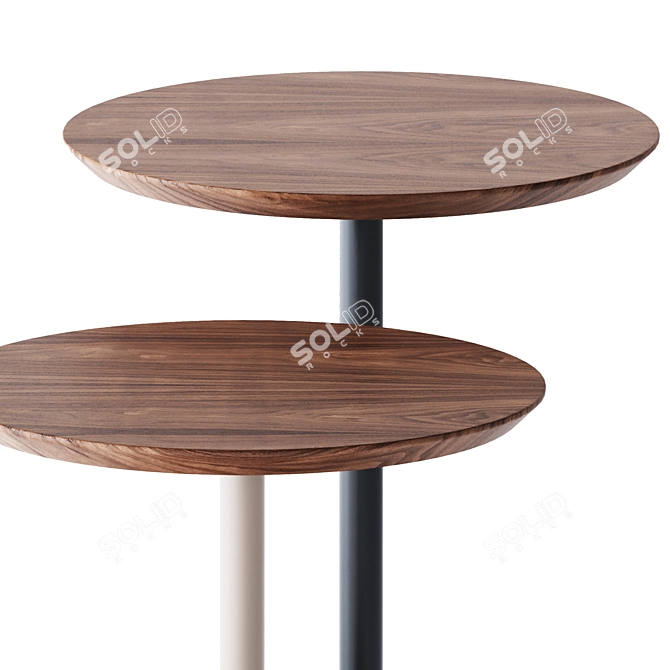 Sleek Noa Round Coffee Tables 3D model image 2