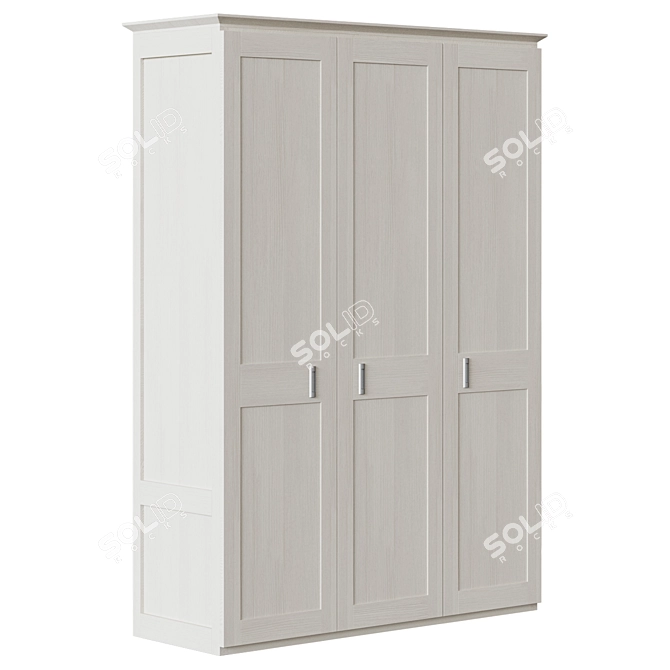 Sleek 3-Door Alcira Wardrobe 3D model image 2