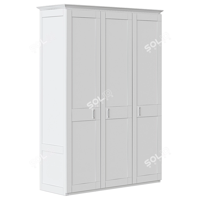 Sleek 3-Door Alcira Wardrobe 3D model image 3