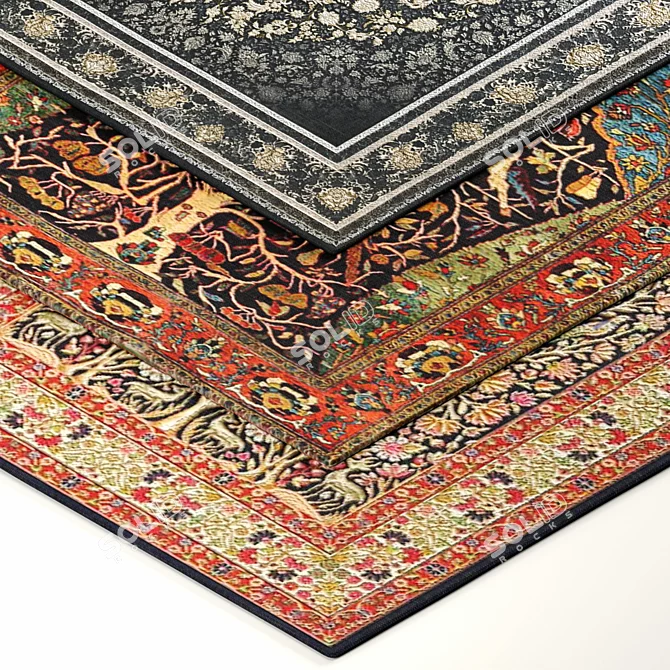 Elegant Persian Carpet: V-Ray Render 3D model image 4