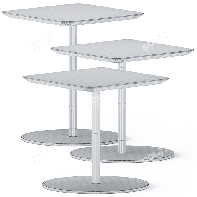 Stylish Metal Square Coffee Tables 3D model image 3