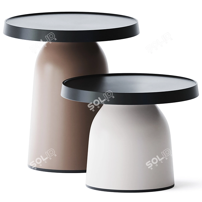 Thick Top Side Table: Sleek & Stylish 3D model image 1