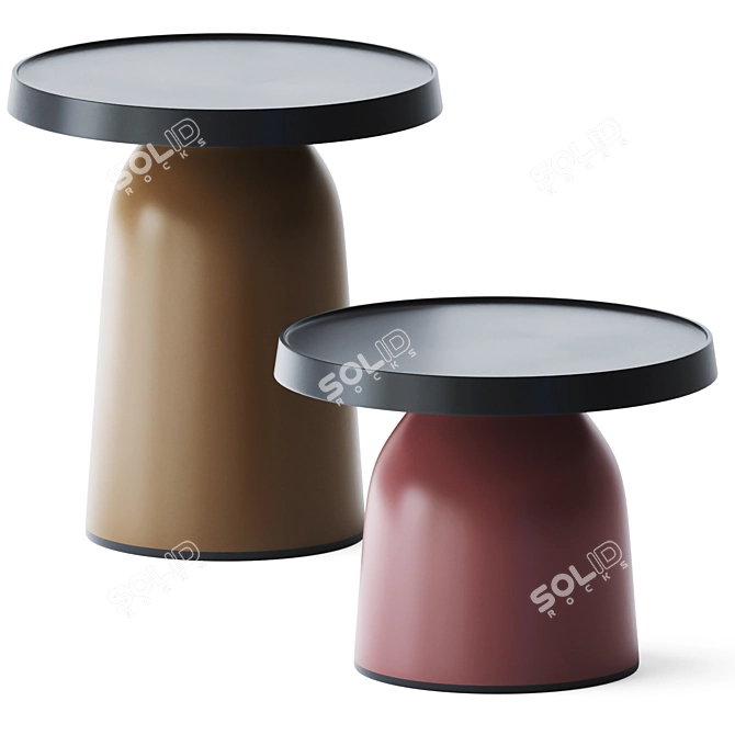 Thick Top Side Table: Sleek & Stylish 3D model image 2