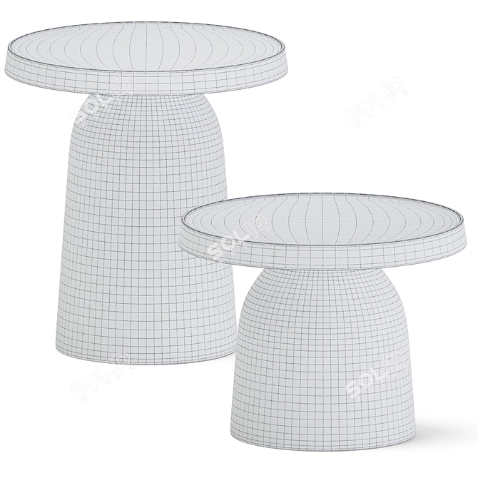 Thick Top Side Table: Sleek & Stylish 3D model image 3