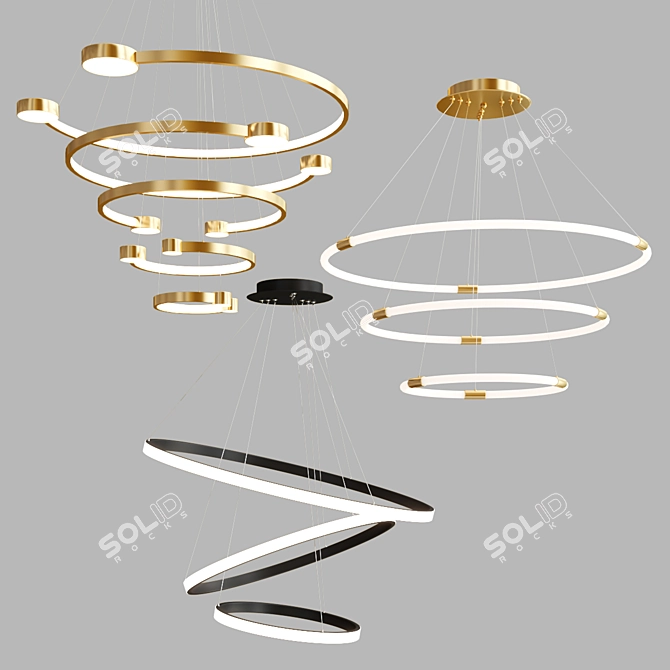 Elegant ORACLE Pendant Light Collection 3D model image 1