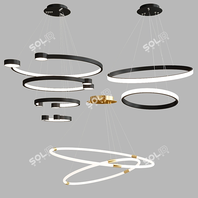 Elegant ORACLE Pendant Light Collection 3D model image 2