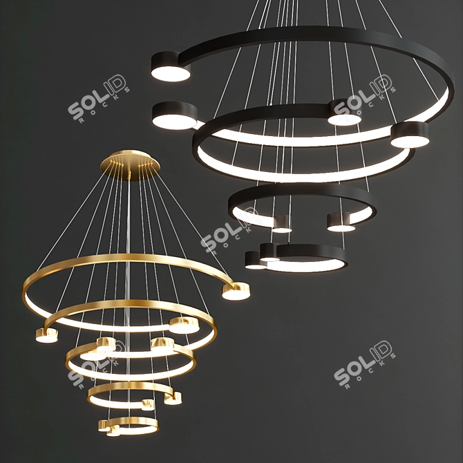 Elegant ORACLE Pendant Light Collection 3D model image 3