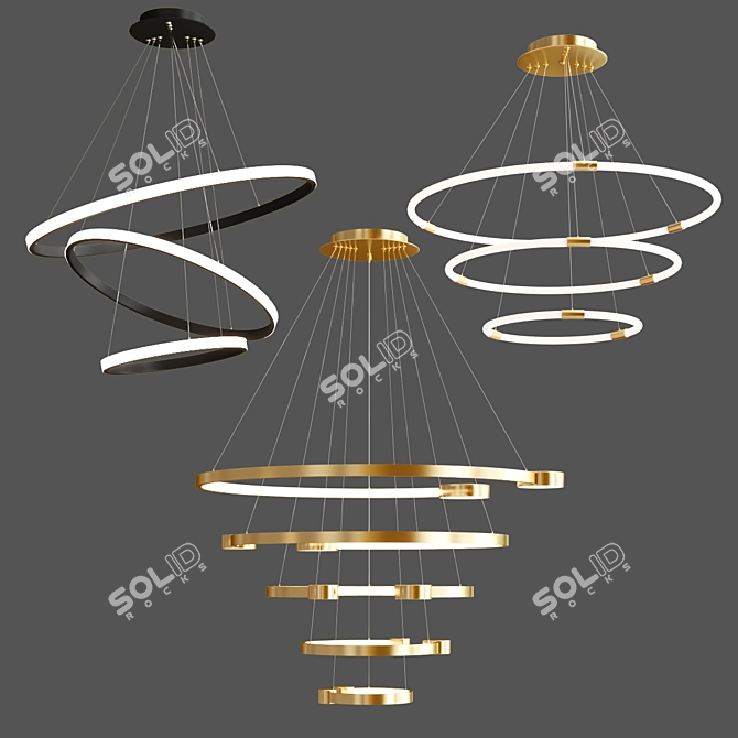 Elegant ORACLE Pendant Light Collection 3D model image 6