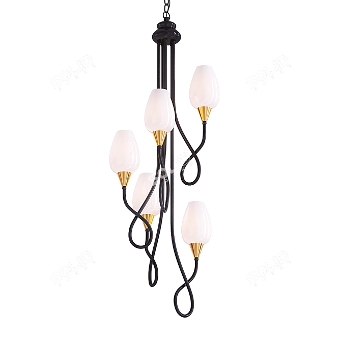 Elegant Viola Milk Pendant Light 3D model image 1