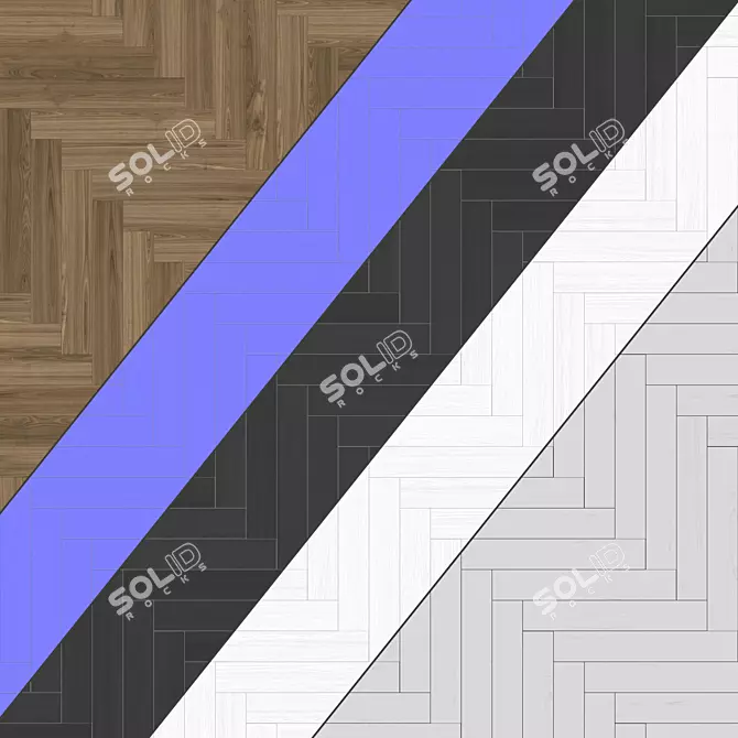 Premium Parquet Flooring - Standard & Herringbone Patterns 3D model image 4