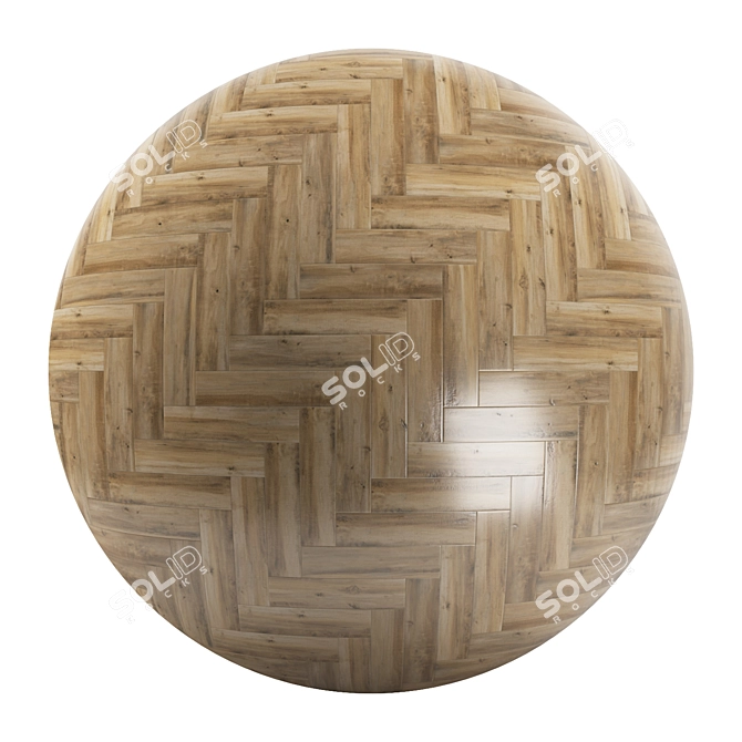 Versatile Parquet Flooring: Standard & Herringbone Patterns, 12 Planks, 4K Textures 3D model image 2