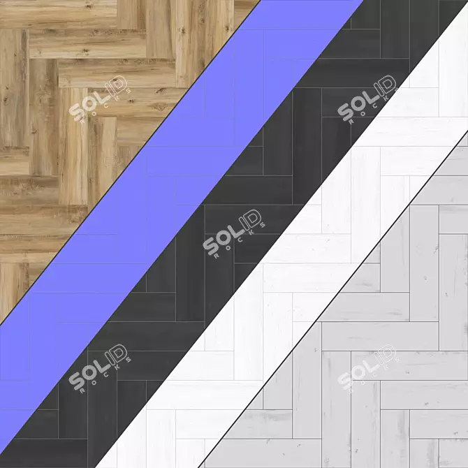 Versatile Parquet Flooring: Standard & Herringbone Patterns, 12 Planks, 4K Textures 3D model image 4