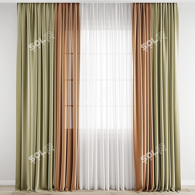 Poly Curtain 3D Model 3D model image 1