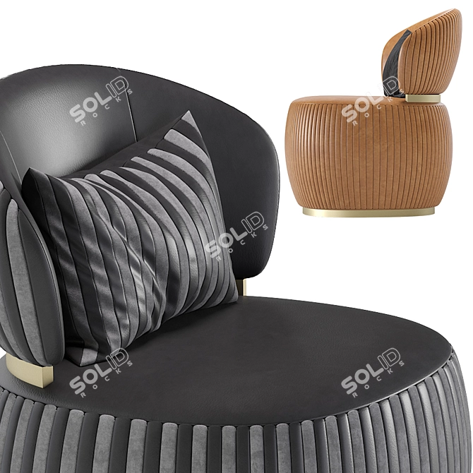 Luxurious Leather Armchairs: Bon Ton Elegance 3D model image 3