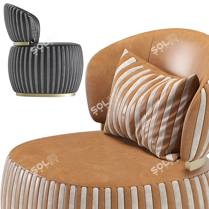 Luxurious Leather Armchairs: Bon Ton Elegance 3D model image 5