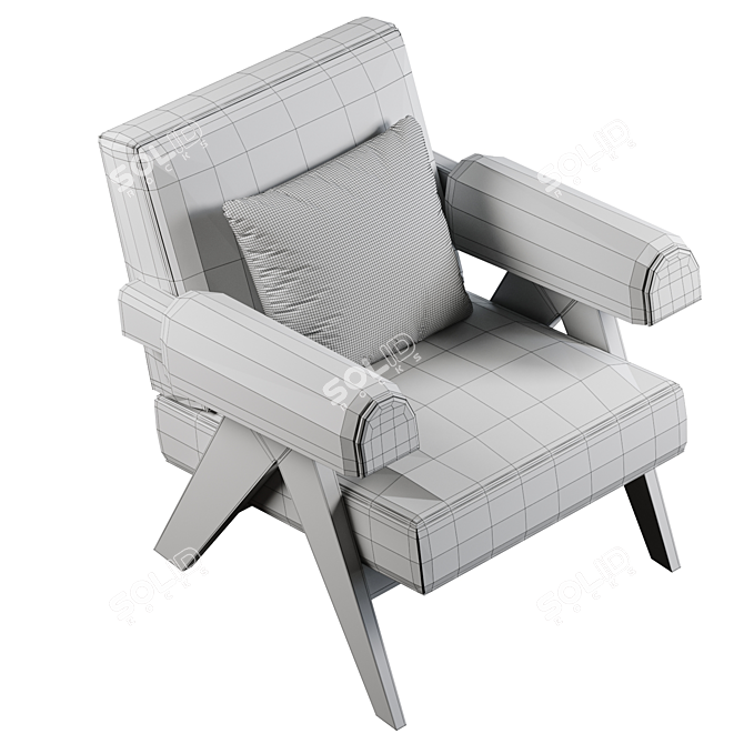 Modern Cassina Capitol Complex Armchair 3D model image 4