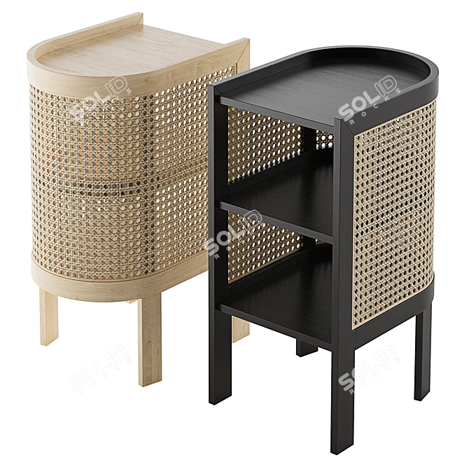 Elegant Cane Nightstand 3D model image 1