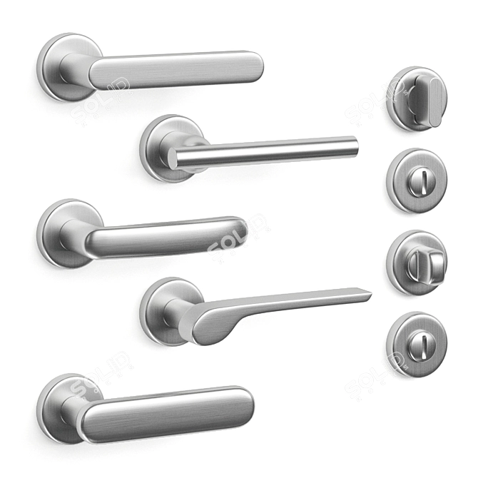 Elegant Olivari Door Handle Collection 3D model image 2