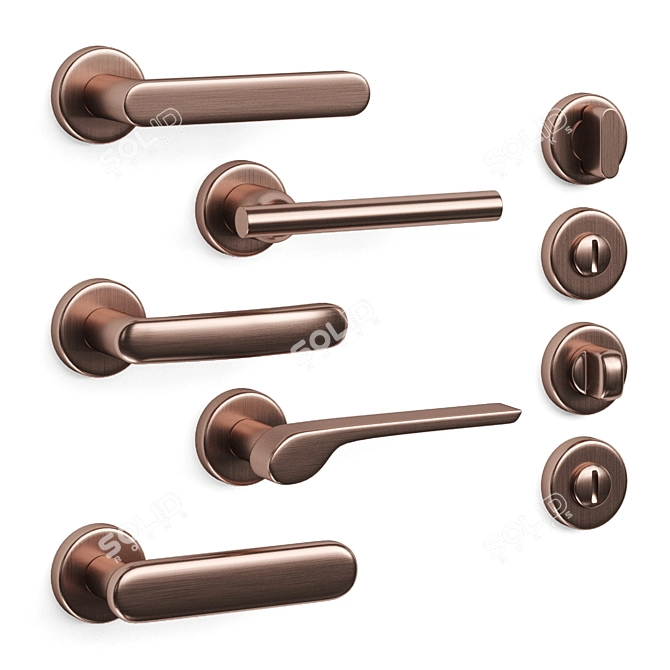 Elegant Olivari Door Handle Collection 3D model image 3