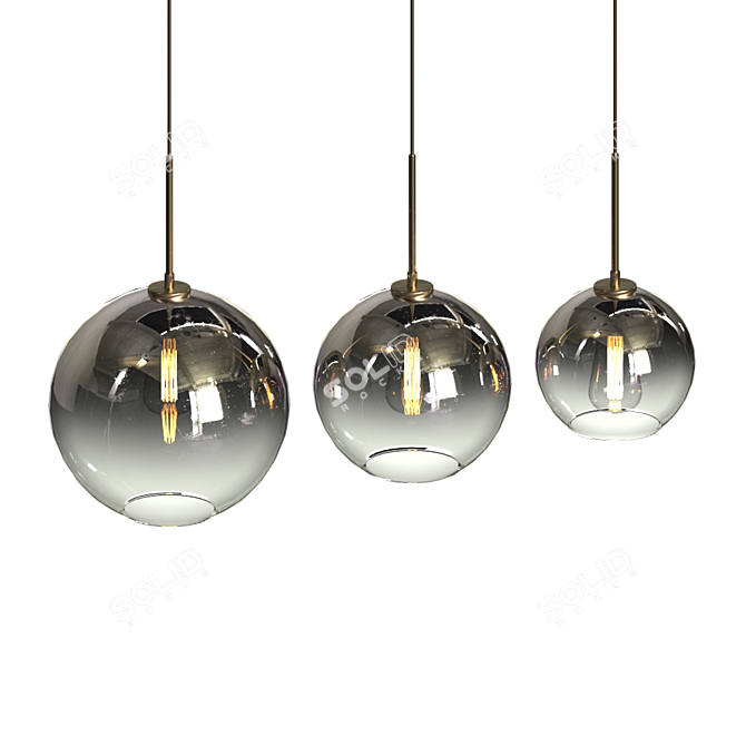 Modern Lukloy Pendant Lamp Set 3D model image 2