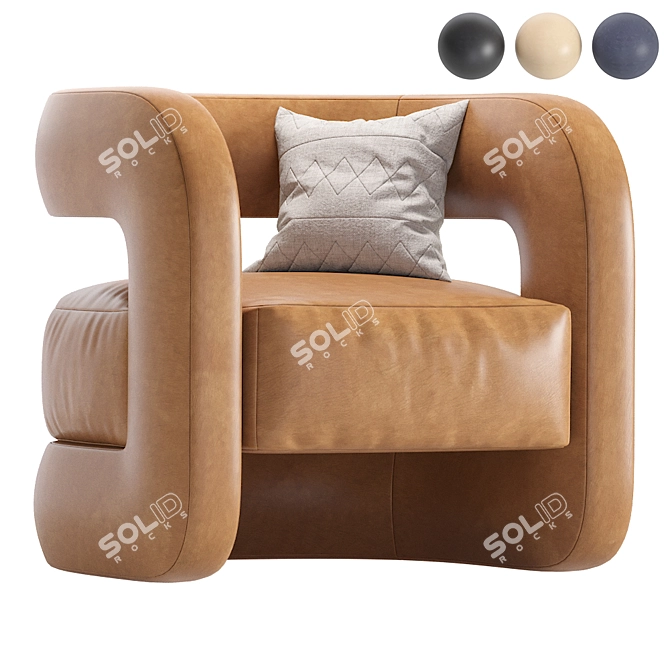 Mgbw Home Kirby Leather Chair: Stylish Comfort 3D model image 8