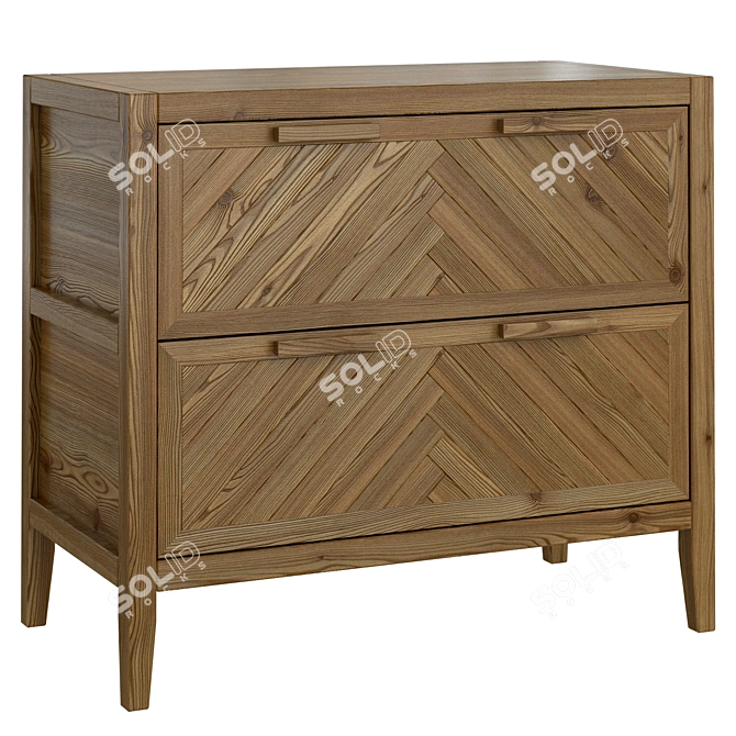 Nottingham 2-Drawer Chest 3D model image 1