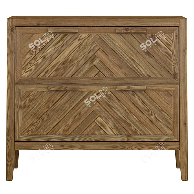 Nottingham 2-Drawer Chest 3D model image 2