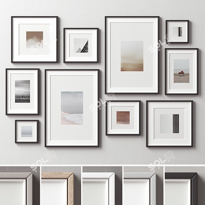 Versatile Set of 10 Picture Frames 3D model image 1