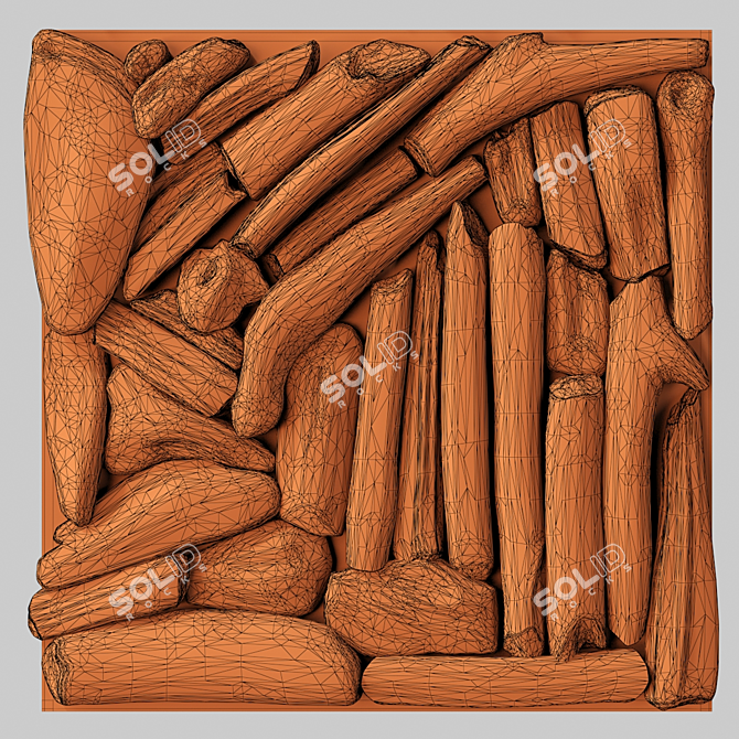 Splinter Branch Panel: Large Rectangle Design 3D model image 7