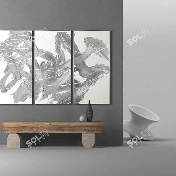 Elegant 3-Piece Frame Collection 3D model image 2