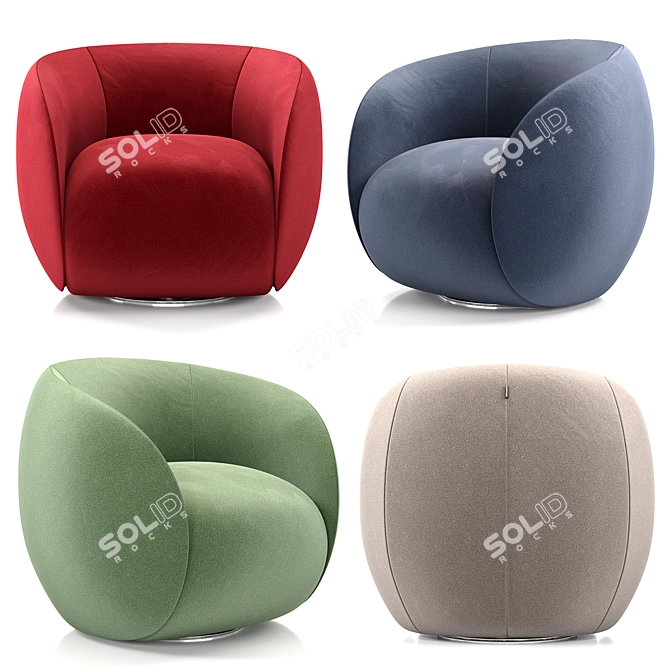 Elegant Dot Armchair by Roche Bobois 3D model image 2