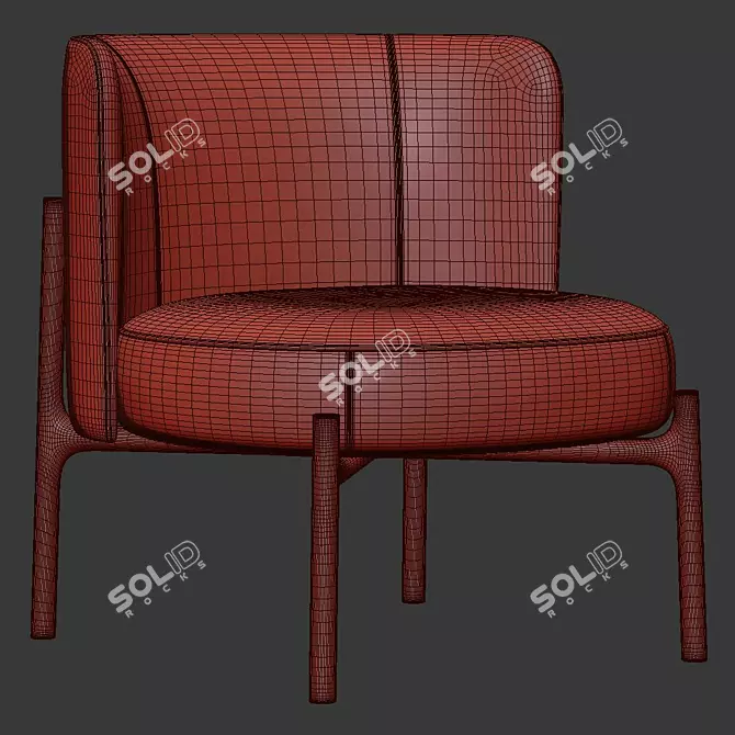 Amalia Armchair: Stylish and Comfortable 3D model image 5