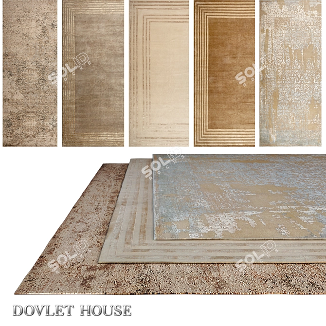 5-Piece Carpets DOVLET HOUSE (Part 724) 3D model image 1